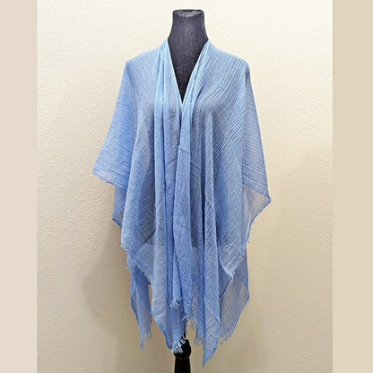 Echo Women's Tissue Weight Blue Ruana Wrap O/S (MSRP $49)