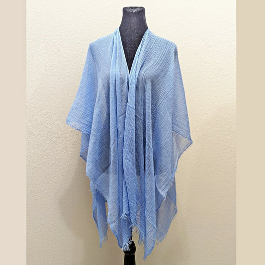Echo Women's Tissue Weight Blue Ruana Wrap O/S (MSRP $49)