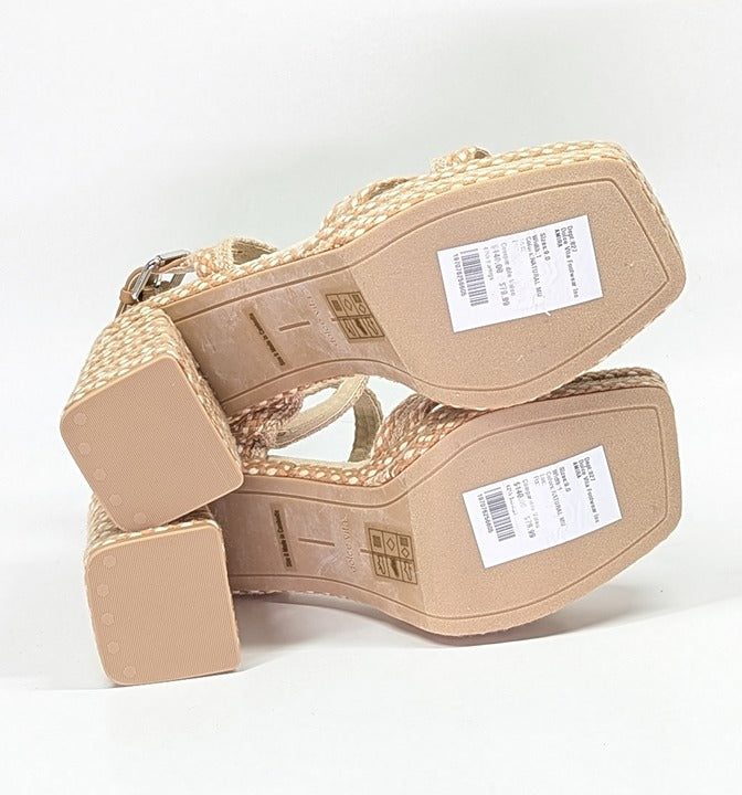 Dolvce Vita Amira Women's Natural Woven Platform Sandal Size 9 (MSRP $140)