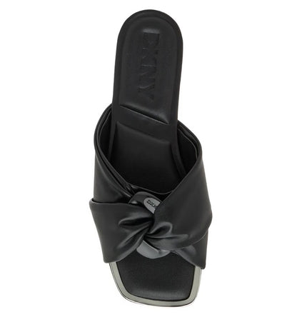 NWOB DKNY Women's Doretta Black Square Toe Slide Sandals Size 7 (MSRP $120)