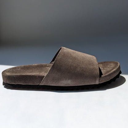 The Men's Store Bloomingdale's Slide Grey Suede Sandals Size 7 (MSRP $145)