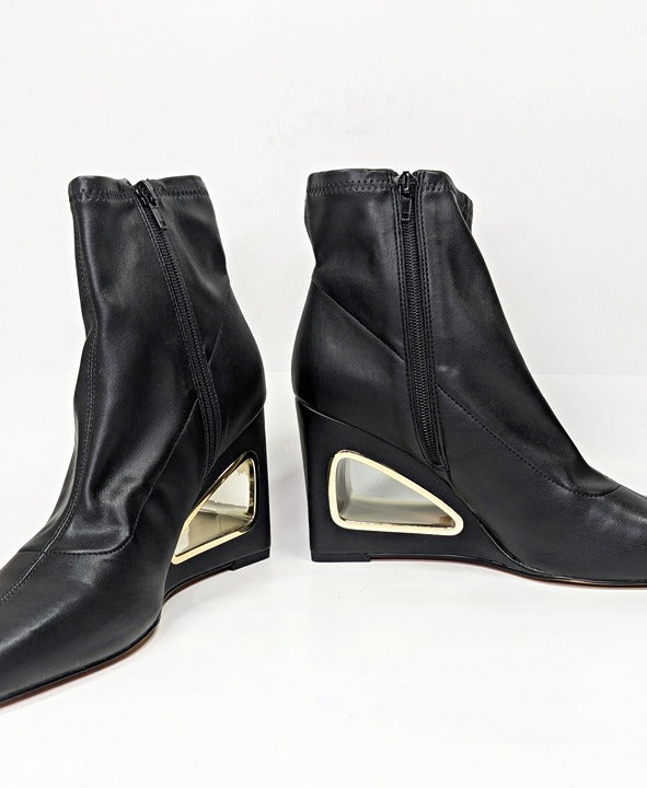 Katy Perry Women's The Hollow Wedge Booties in Black Size 9.5 (MSRP $149)