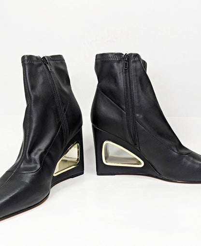 Katy Perry Women's The Hollow Wedge Booties in Black Size 9.5 (MSRP $149)