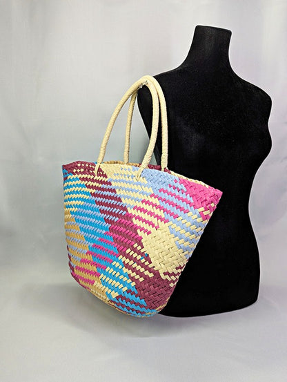 Aqua Jada Women's Woven Large Tote Multicolor (MSRP $148)
