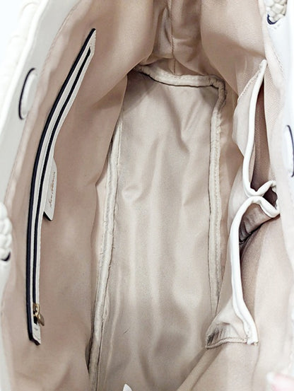 Sam Edelman Ari Women's Quilted Large Tote in Ivory Leather (MSRP $295)