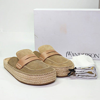J.W. Anderson Men's Suede and Jute Espadrille Loafers Size 44 (MSRP $525)