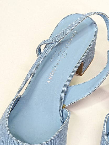 Chinese Laundry Rozie Women's Denim Slingback Pump Size 10 (MSRP $80)