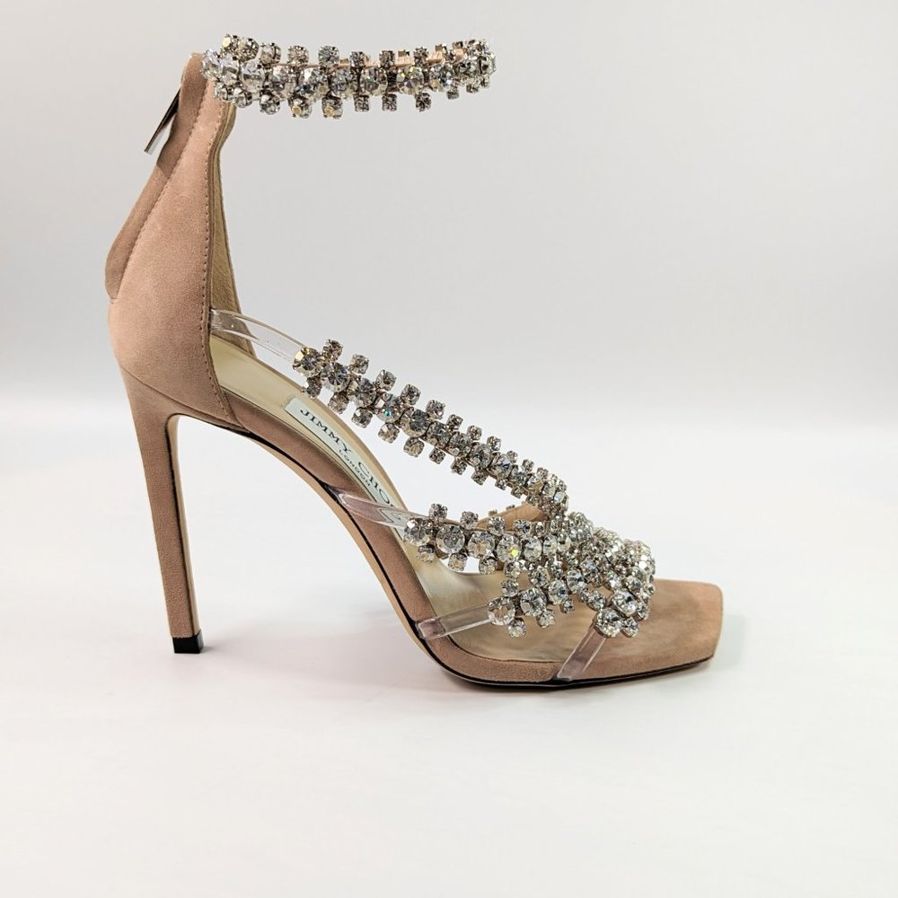 Jimmy Choo Women's Josefine 100 Crystal Heel Sandal Size 36 MSRP $2,195 **READ**