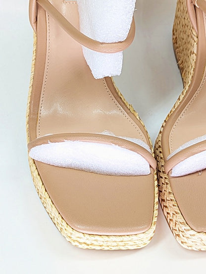 Steve Madden Women's Unify Platform Wedge Sandals Natural Size 10 (MSRP $109)