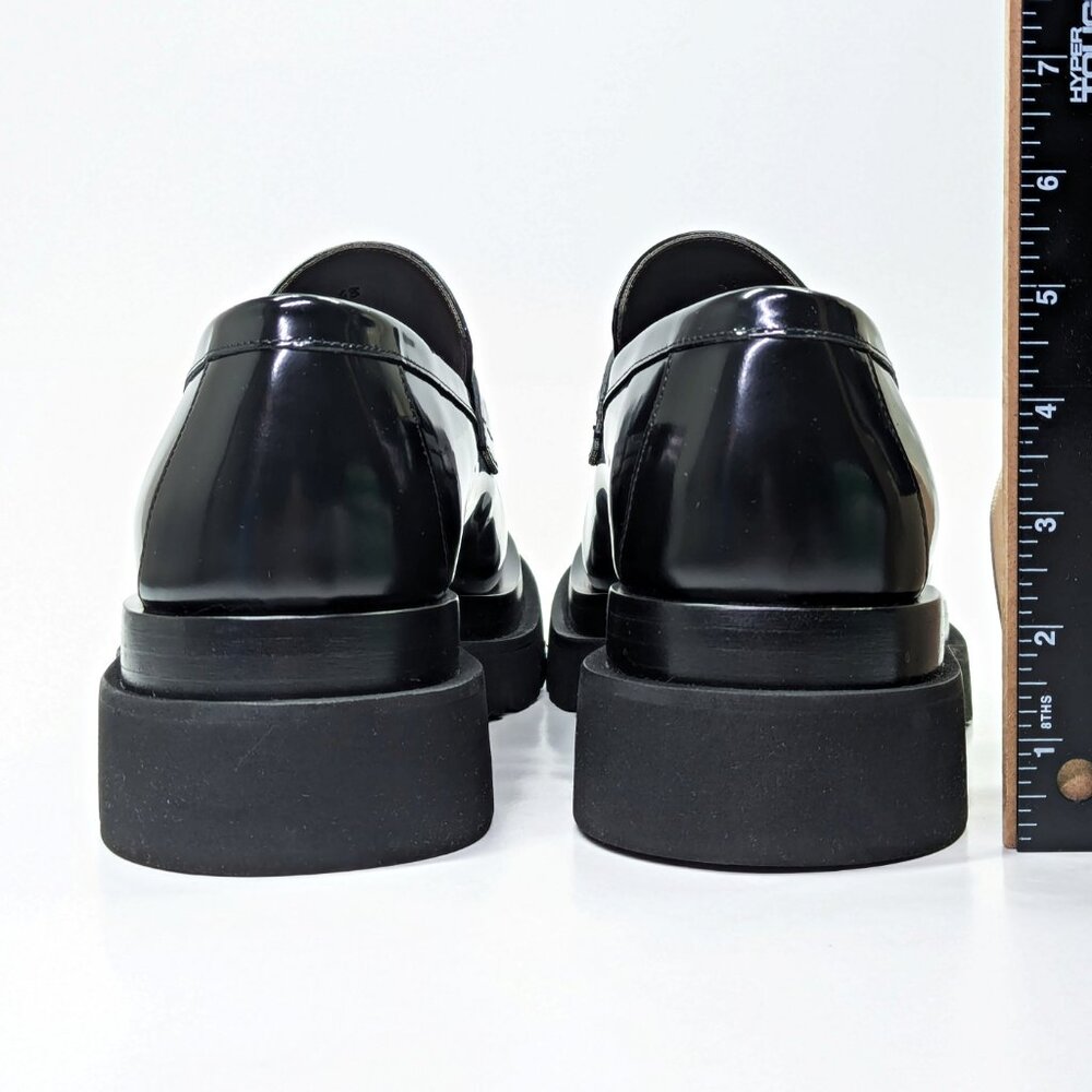 Bottega Veneta Men's Black Leather Slip On Lug Penny Loafers Size 43 MSRP $1,300