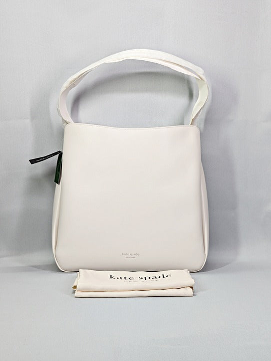 Kate Spade New York Grace Medium Leather Hobo Bag Cream (MSRP $398)
