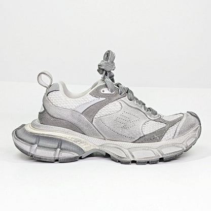 Balenciaga 3XL Distressed Suede & Mesh Sneakers Light Grey Size 37 MSRP $1,130