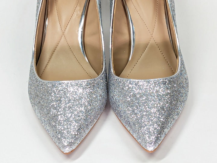 On 34th Women's Jeules Silver Glitter Pointed-Toe Pumps Size 7.5 (MSRP $80)