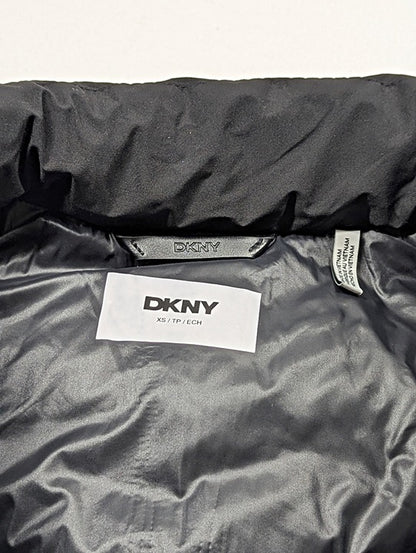 DKNY Women's Black Bibbed Packable Puffer Coat Size XS (MSRP $180)
