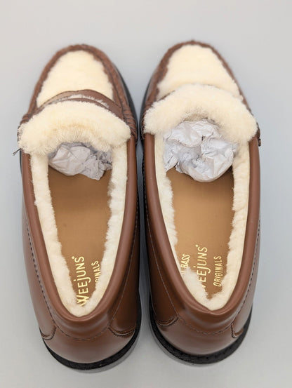 G.H.BASS Women's Whitney Shearling Loafers Whiskey Brown Size US 6 (MSRP $175)