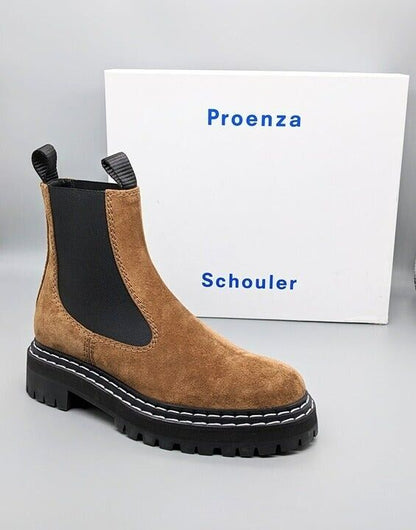 Proenza Schouler Women Crosta Suede Lug Sole Chelsea Boot Size 8.5 MSRP $895