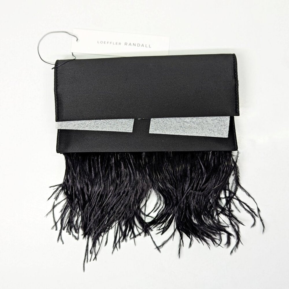 Loeffler Randall Women’s Charlee Feather Flap Clutch Shoulder Bag (MSRP $295)