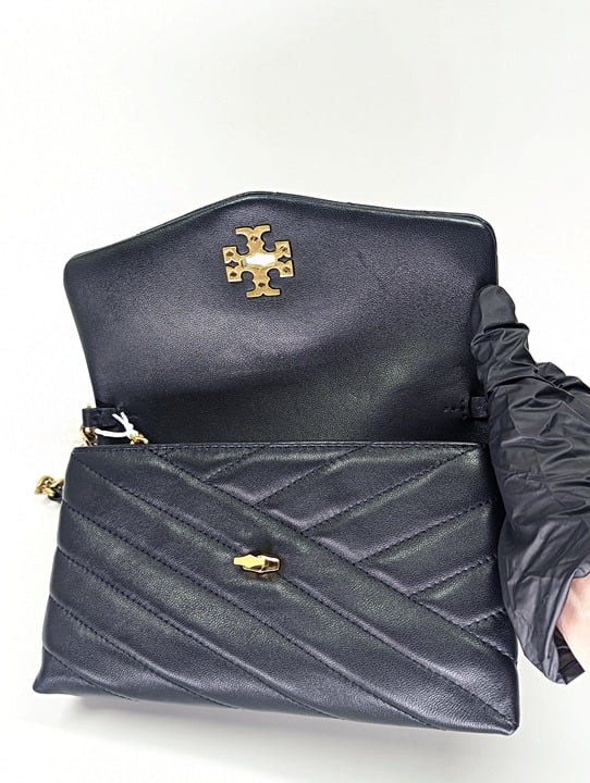 Tory Burch Kira Chevron Quilted Leather Crossbody Chain Wallet (MSRP $348)