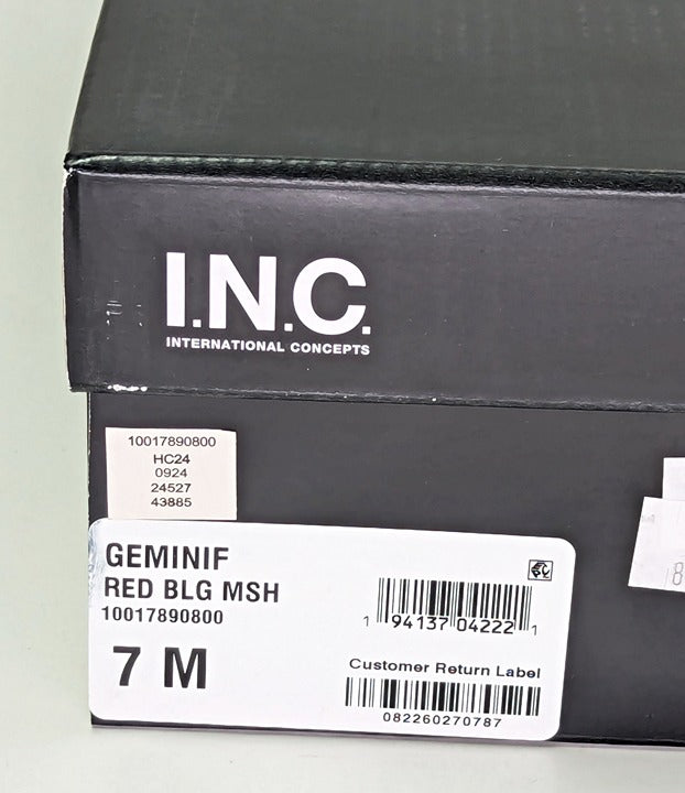 I.N.C. International Concepts Gemini Mid Heel Red Bling Mesh Size 7 (MSRP $80)