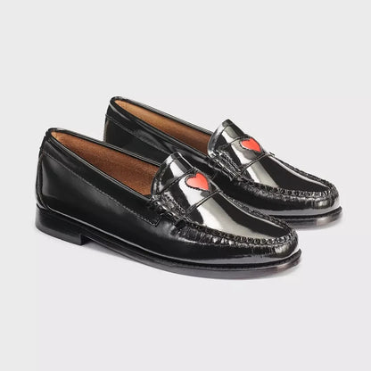 G.H. Bass Women's Whitney Love Heart Weejun Penny Loafers Size 9 (MSRP $195)