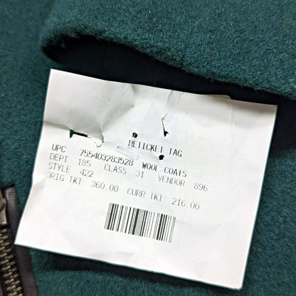 DKNY Women's Button-Front Zip-Pocket Walker Coat Green Size XXS (MSRP $360)