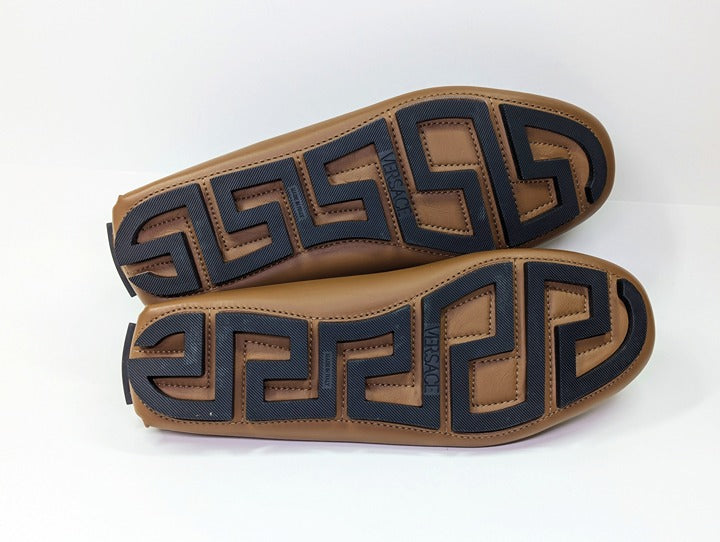 Versace Men's Medusa Biggie Leather Loafer Dark Toffee Size 42 (MSRP $775)