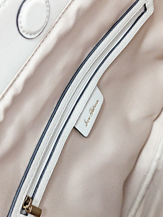 Sam Edelman Ari Women's Quilted Large Tote in Ivory Leather (MSRP $295)