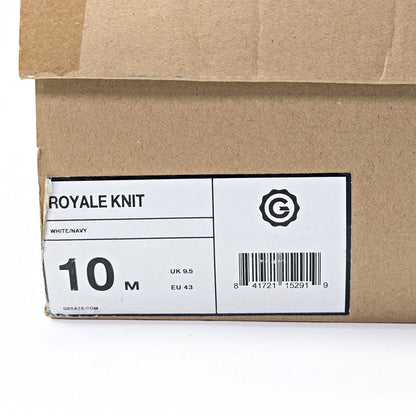 GREATS Men's Royale Knit Lace Up Sneakers White Navy Size 10 (MSRP $179)
