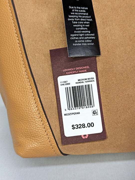 Radley London Kendal Terrace Medium Zip Top Grab Bag Medium Beige (MSRP $328)