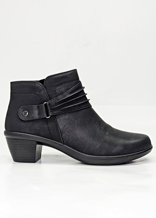 Easy Street Women's Damita Booties Black Matte Faux Leather Size 9.5 (MSRP $70)