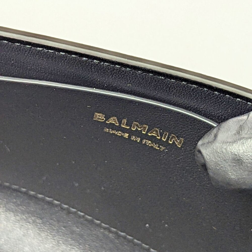 Balmain Emblem Clutch Wallet on Gold Chain in Grained Calfskin (MSRP $950)