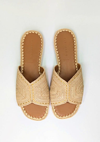 Clergerie Women's Ineni Woven Slide Sandals in Paille Naturel Size 9.5 MSRP $375