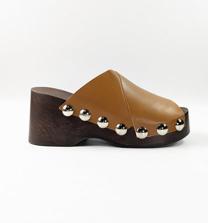 Ganni Women's Retro Stud-detail Clogs Sandals Size 36 EU (MSRP $475)