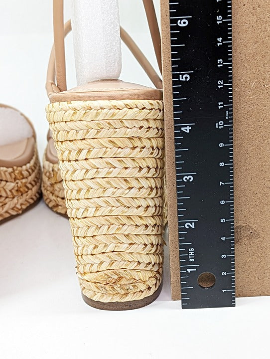 Steve Madden Women's Unify Platform Wedge Sandals Natural Size 10 (MSRP $109)
