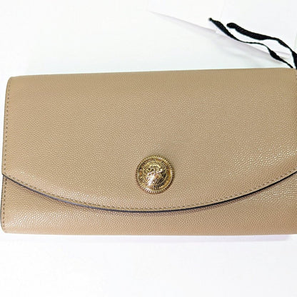 Balmain Emblem Clutch Wallet on Gold Chain in Grained Calfskin (MSRP $950)