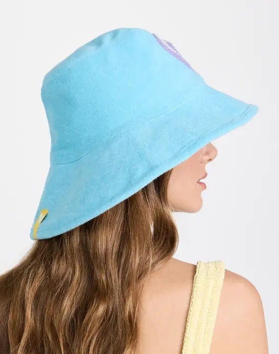 Kerri Rosenthal Women's Terry Sunny Daze Hat in Surf Blue (MSRP $158)