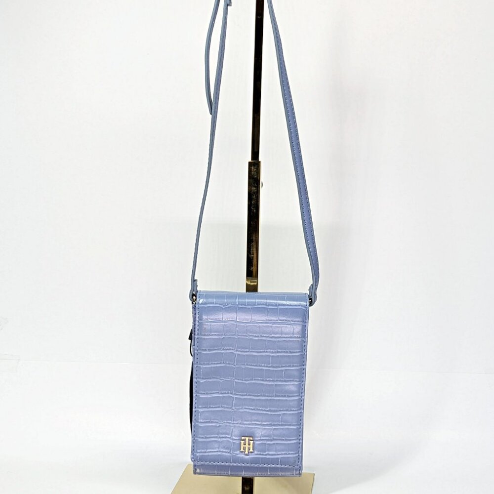 Tommy Hilfiger Julia Phone Crossbody Crocodile Blue Stone (MSRP $78)
