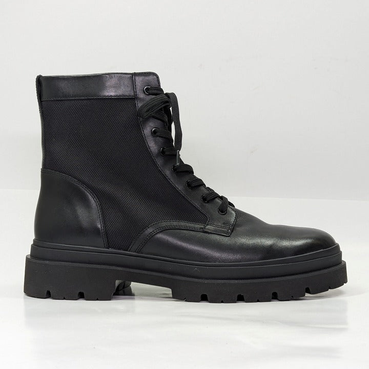 Vince Men's Raider Lace Up Boots in Black Leather Size 11.5 (MSRP $395)