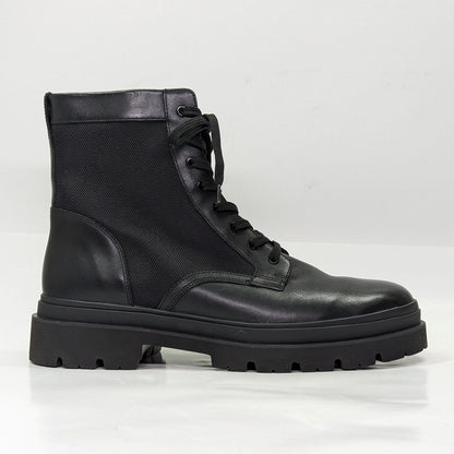 Vince Men's Raider Lace Up Boots in Black Leather Size 11.5 (MSRP $395)