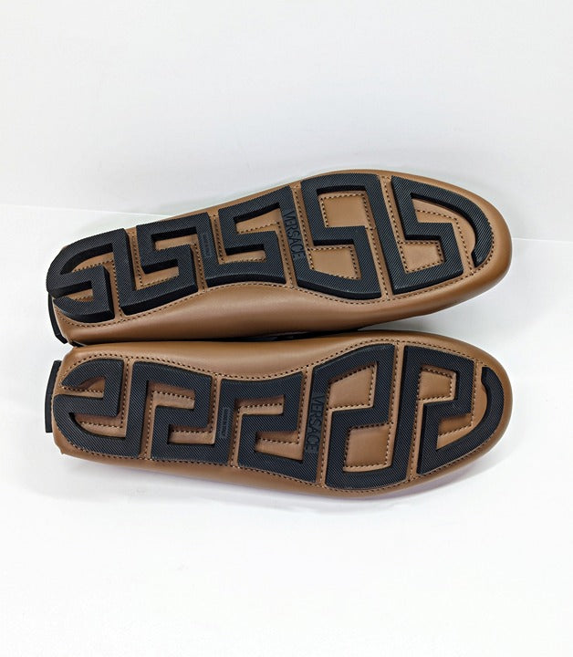 Versace Men's Medusa Biggie Leather Loafer Dark Toffee Size 41 (MSRP $775)