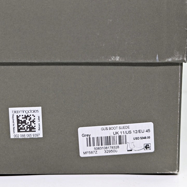 Allsaints Men's Gus Pull On Chelsea Boots Grey Suede Size 12 (MSRP $349)