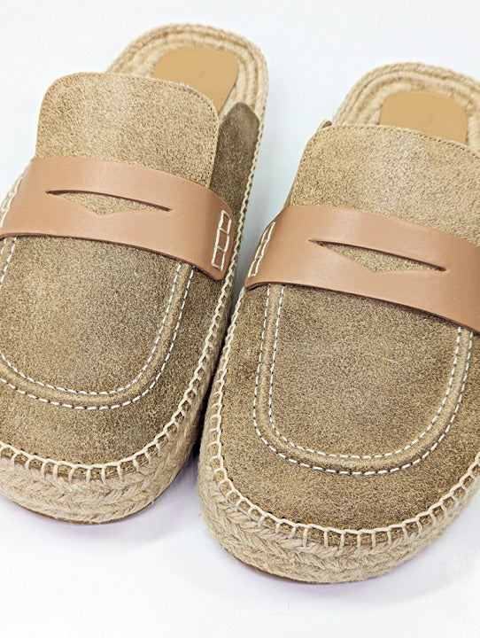J.W. Anderson Men's Suede and Jute Espadrille Loafers Size 44 (MSRP $525)
