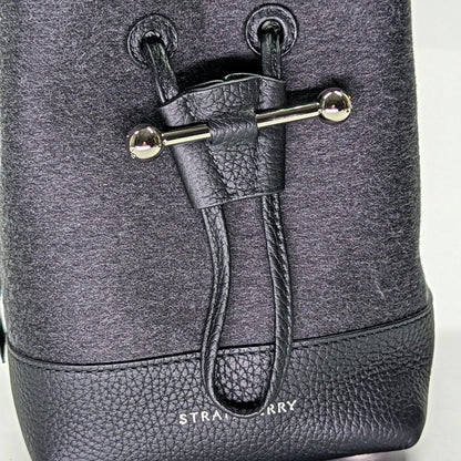 Strathberry Osette Cashmere & Leather Charcoal Black Crossbody (MSRP $555)