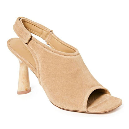 Vince Women's Quest Slingback High Heel Sandals in Dune Suede Size 6 (MSRP $350)