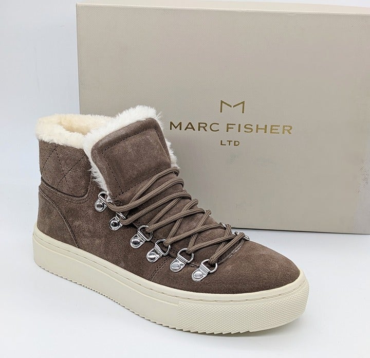 Marc Fisher Daisie Women's Faux Fur-Lined Suede Sneakers Size 6 M