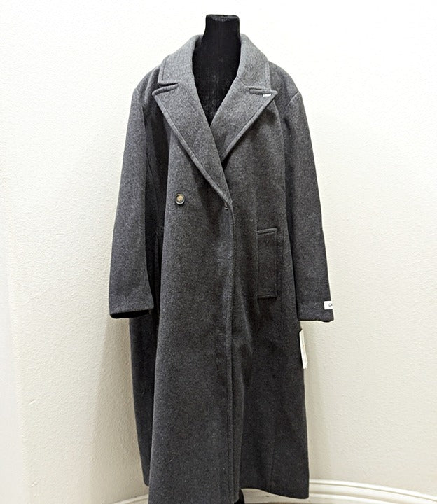 DKNY Plus Size Notched-Collar Double-Breasted Wrap Coat Size 3X (MSRP $350)