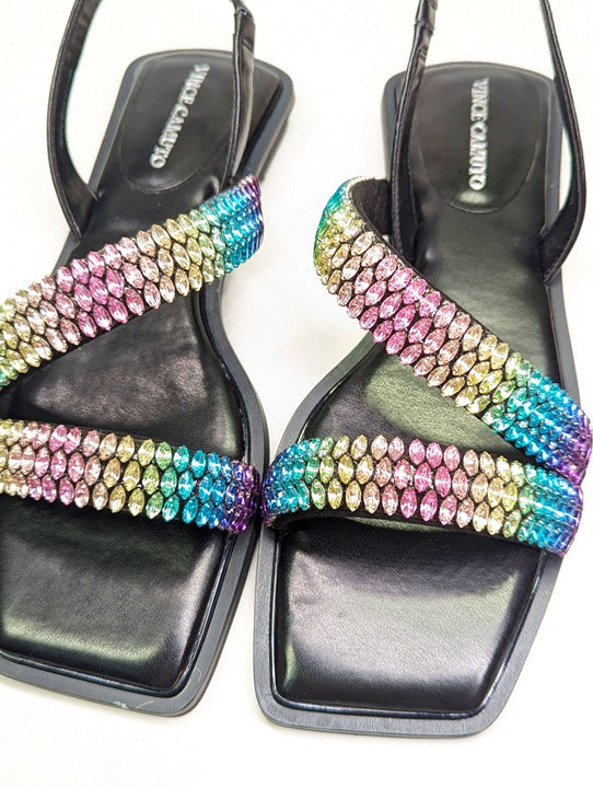 Vince Camuto Women's Prizza Crystal Embellished Sandals Size 7 (MSRP $129)
