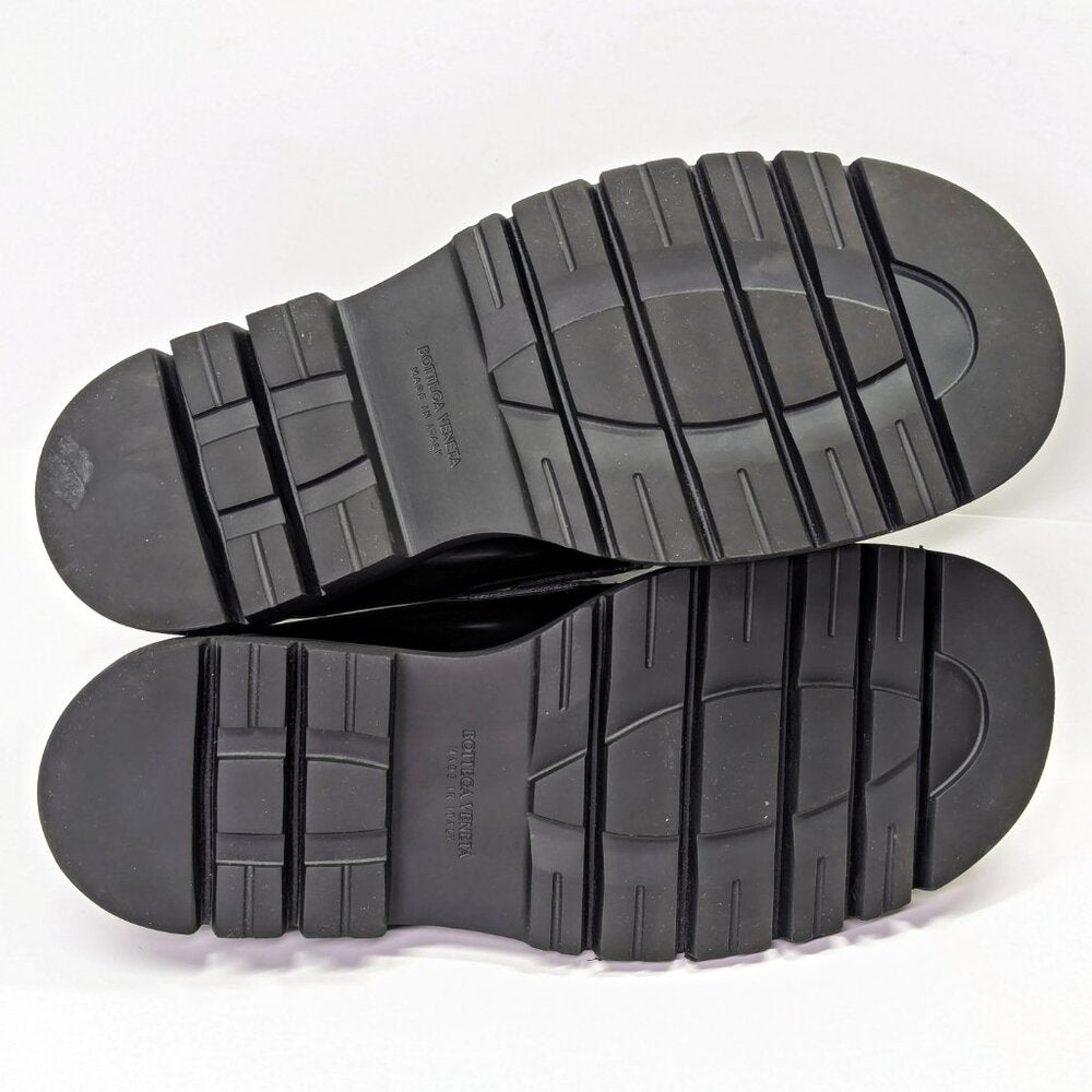 Bottega Veneta Men's Black Leather Slip On Lug Penny Loafers Size 43 MSRP $1,300