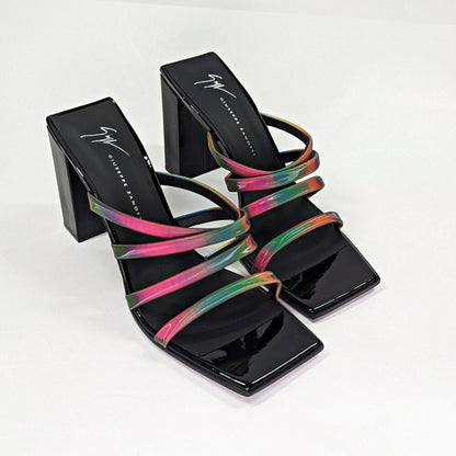 Giuseppe Zanotti Shangay 85MM Strappy Patent Slide Sandals Size 39 (MSRP $795)