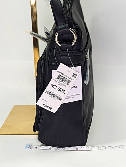 Giani Bernini Women's Black Nappa Leather Front Zip Crossbody (MSRP $130)